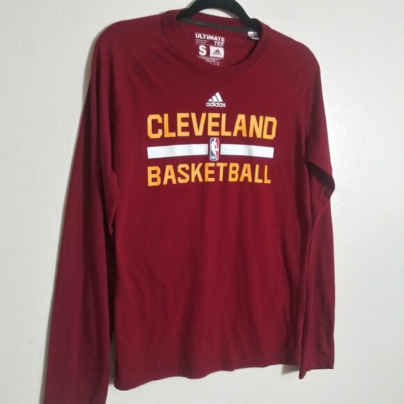Adidas Cleveland Cavaliers Basketball Climalite Long Sleeve Shirt Maroon Small - Picture 4 of 5